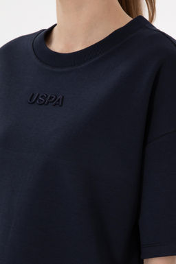 Kad_n Lacivert Oversize Bisiklet Yaka Ti__rt