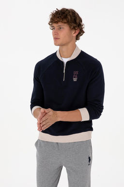 Erkek Lacivert Sweatshirt Sepette S_rpriz _ndirim