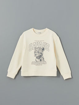 Bisiklet Yaka K?z ?ocuk Kal?n Sweatshirt