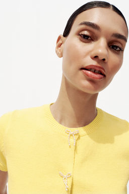 CARDIGAN WITH FAUX PEARL TIES - Zara фото 11