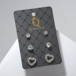 Пусеты 3 пары Сердце, цвет МИКС