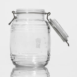 Банка для сыпучих Доляна «Уют», 2.1 л, 12×19 см, с бугельным замком, стекло, прозрачная