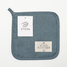 Прихватка Этель ECO turquoise, 19х19 см, 100% лён, 245 г/м2  фото 4