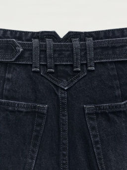 Джинсы straight с высокой посадкой с поясом / Zarina  фото 4