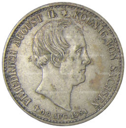 1/3 талера 1854 года Германские государства  Саксония Смерть Короля Фридриха Августа II