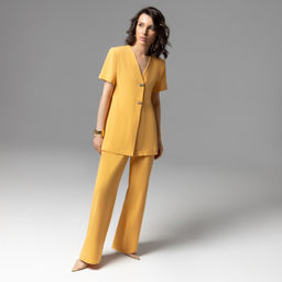 Брючный костюм с разрезами На шаг впереди моды (яркий) - Charutti фото 2