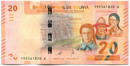 Банкнота 20 боливиано 1986 (2018 года) Боливия Боливия многонациональная страна