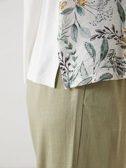 Bisiklet Yaka ?i?ekli Bluz