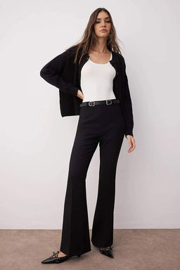 Siyah Kemerli Flare Ispanyol Paca Pantolon TWOAW26PL00034 - Trendyolmilla фото 8