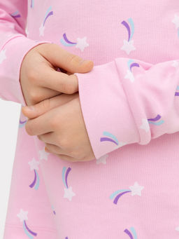 Комплект для девочек (джемпер, брюки) розовый с кометами - Mark formelle фото 7