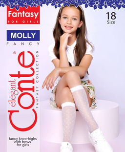 Цена за 2 пары. Тонкие гольфы с геометрическим рисунком сердечки MOLLY - Conte elegant фото 6