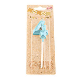 Цена за 3 шт. Свеча в торт на шпажке «Алмаз», цифра 4, голубая, 5 см