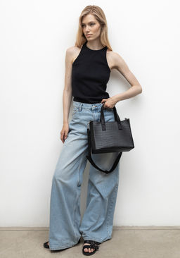 Сумка Модель №1632 | кожзам | крокодил | черный | Р920-1 | 33395 - L-craft фото 8