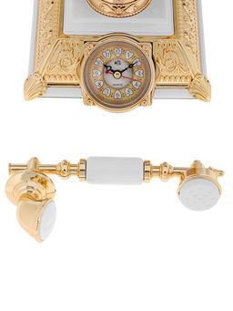 Часы-светильник "Ретро телефон", белый, с будильником, 28.5 х 18 х 18 см