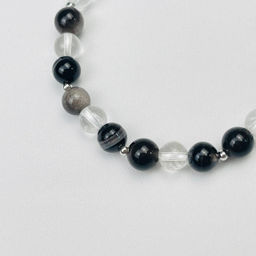 Браслет для Козерога из Агата,Горного Хрусталя и Обсидиана - Радуга самоцветов фото 4