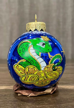 (цена за 2 шт) Елочный шар Змея С29 Деньги