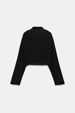 CAMISA CORTA VOLANTES ZW COLLECTION / Negro - Zara фото 3