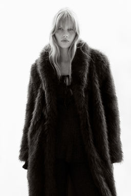 Abrigo efecto pelo con cuello esmoquin - H&m фото 4