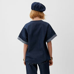 Футболка оверсайз женская MINAKU: Jeans Collection, синяя, размер 50