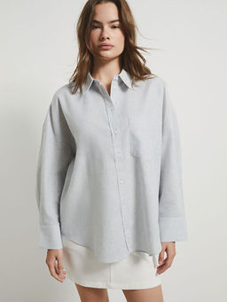 ?izgili Poplin Kad?n G?mlek