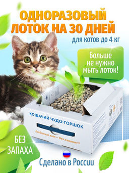 Кошачий туалет с наполнителем 30 × 23 × 10 см СТАНДАРТ