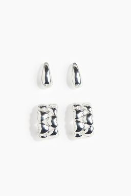 2 pares de pendientes de aro