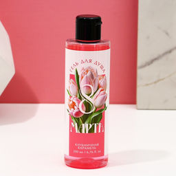 Подарочный набор С 8 Марта!, гель для душа 200 мл и мочалка для тела, Чистое счастье  фото 2