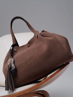 Замшевая сумка Vasilisa DBR 31210 серо-коричневый  фото 8