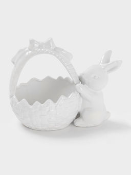 Конфетница Доляна «Зайка», 450 мл, 20×13×16.3 см, доломит, белая