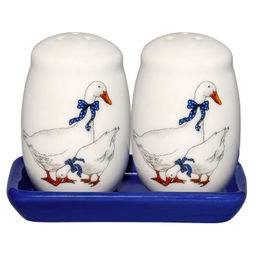 Набор солонка и перечница ГУСИ с подставкой в подарочной упаковке арт.MFK07943 /МФК/  фото 2