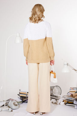 Джемпер KOKOdea 21-027 бело-бежевый  фото 7