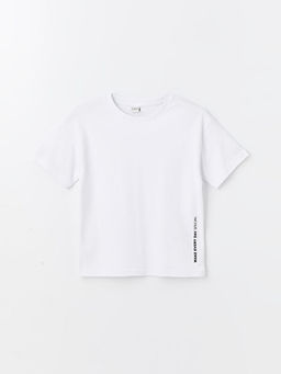 Bisiklet Yaka Bask?l? K?sa Kollu Erkek ?ocuk Ti??rt