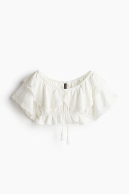 Crop top con ribete de encaje