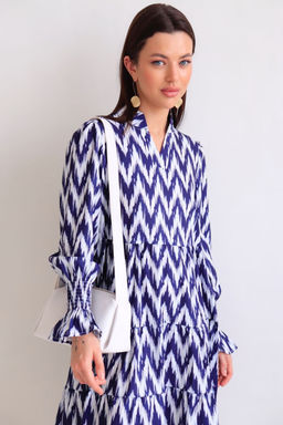 Martichelli Платье зиг-заг бело-синее  фото 12