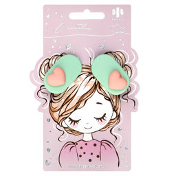 Набор заколок для волос зажим, арт. 71779 / 10 СЕРДЕЧКИ (в наборе: 2шт., 3,9 см, черный металл, по