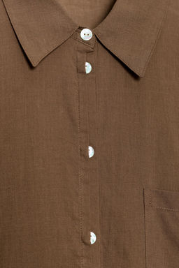 CAMISA OVERSIZE ALGOD?N / Marr?n - Zara фото 8
