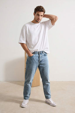 Ac?k Mavi Boyfriend/ Rahat Kal?p Kot Pantolon Jeans TMNAW25JE00020