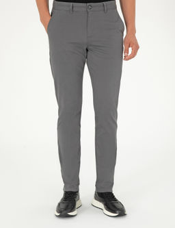 Gri Slim Fit Kanvas Pantolon