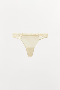 TANGA COMBINADO ENCAJE / Crudo - Zara фото 4