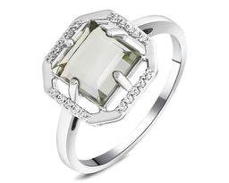 Кольцо, зеленый аметист, Розали