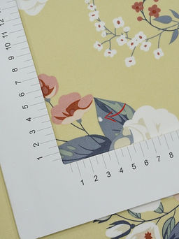 Штапель Цветочная элегия цв.соломенно-желтый, СОРТ2, ш.1.45м, вискоза-100%, 100гр/м.кв - Купава фото 4