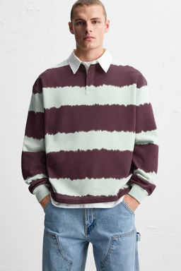 TIE-DYE STRIPE PRINT POLO SHIRT - Zara фото 5