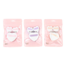 FARRES /FP-071/ Набор спонжей-пуховок "Сердце" (3шт). (*12)