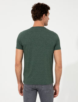 Темно-зеленая облегающая футболка - Cacharel фото 5