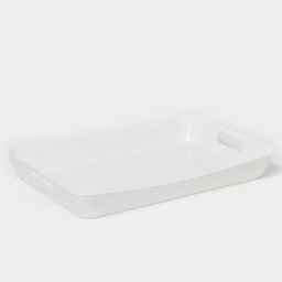 Поднос с ручками BEROSSI «Рондо», пластик, 42.2×28.2×5.2 см, белый