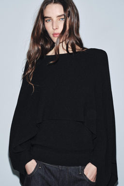 KNITTED JUMPER WITH CAPE
