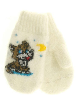 Варежки детские круговые "Собака и месяц" 0319-2