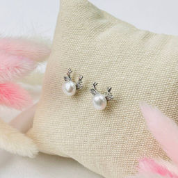 Серьги-пусеты из речного Жемчуга