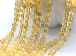 Бусины из флюорита жёлтого шарик 6мм, 40см, 63 бусины Радуга камня