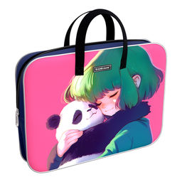 Цена за 1 шт. Папка текстильная на молнии ErichKrause с ручками Panda Hugs, A4+